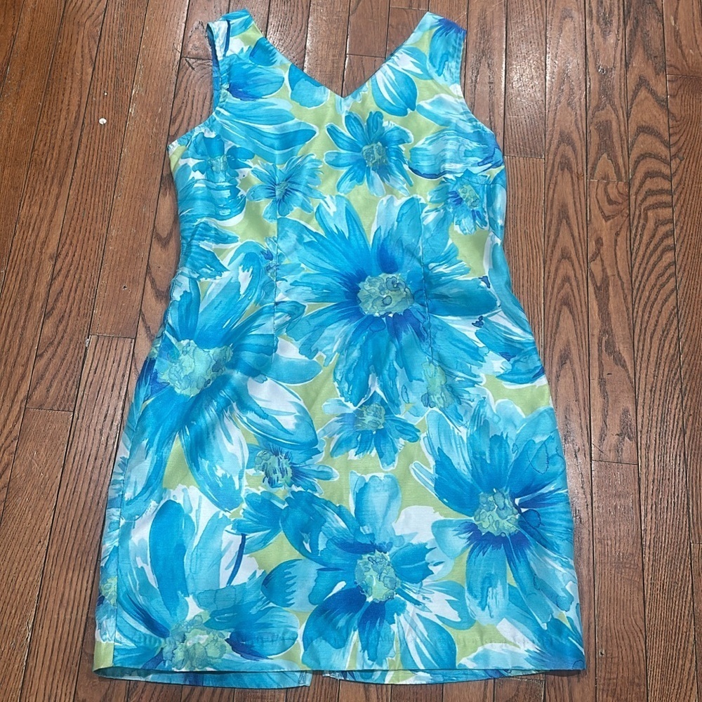 Expressions Blue Sleeveless Scoop Neck Sundress - Picture 3 of 16